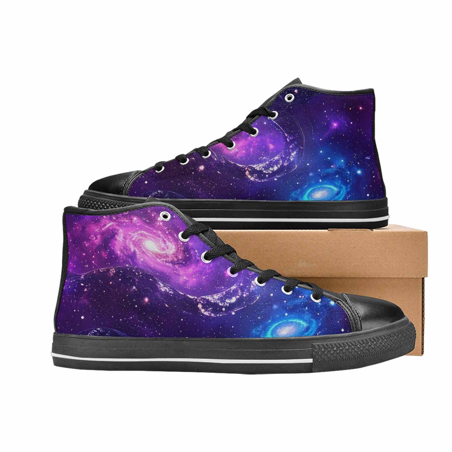 MEN'S Galaxy Snake Print High Top Canvas Cottagecore Custom Shoes