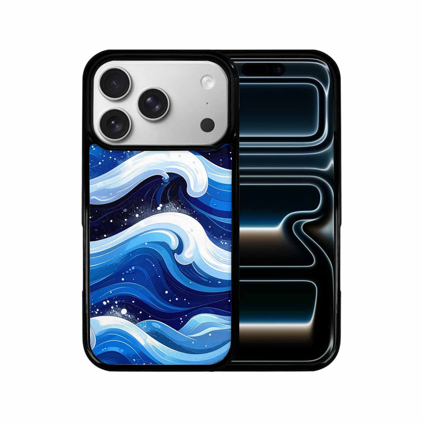 iPhone 17 Pro Case — Glossy Winter Wave Seamless Cartoon Cute, Personalized Phone Case