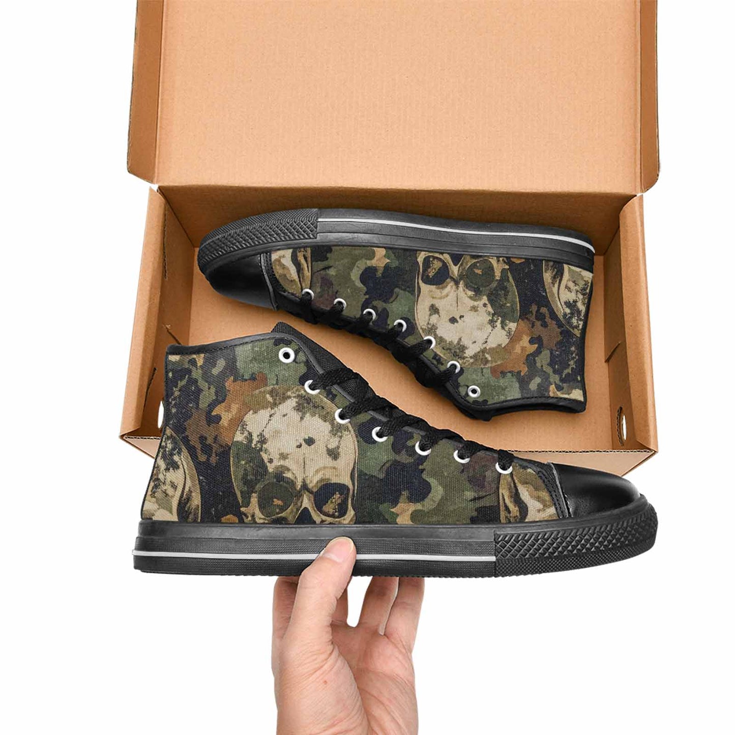 MEN'S Military Camo Skull High Top Canvas Aesthetic Shoes