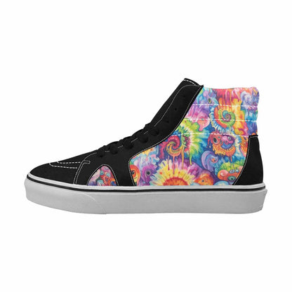 MEN'S Aliens  Tie Dye High Top Canvas Vibrant Chaos Custom Sneakers