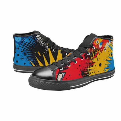 MEN'S Comic Book Halftone High Top Canvas Surreal Custom Shoes