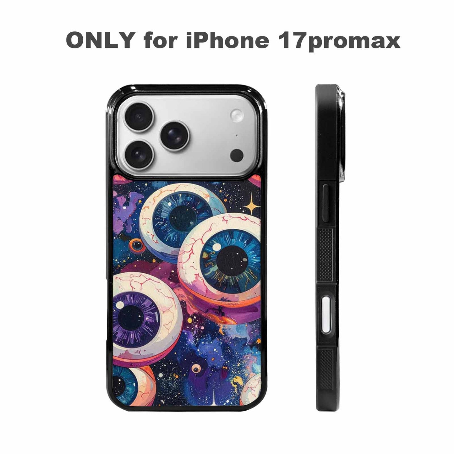iPhone 17 Pro Max Case — Cartoon Eyeballs Galaxy Space, Custom Designed Case Cover