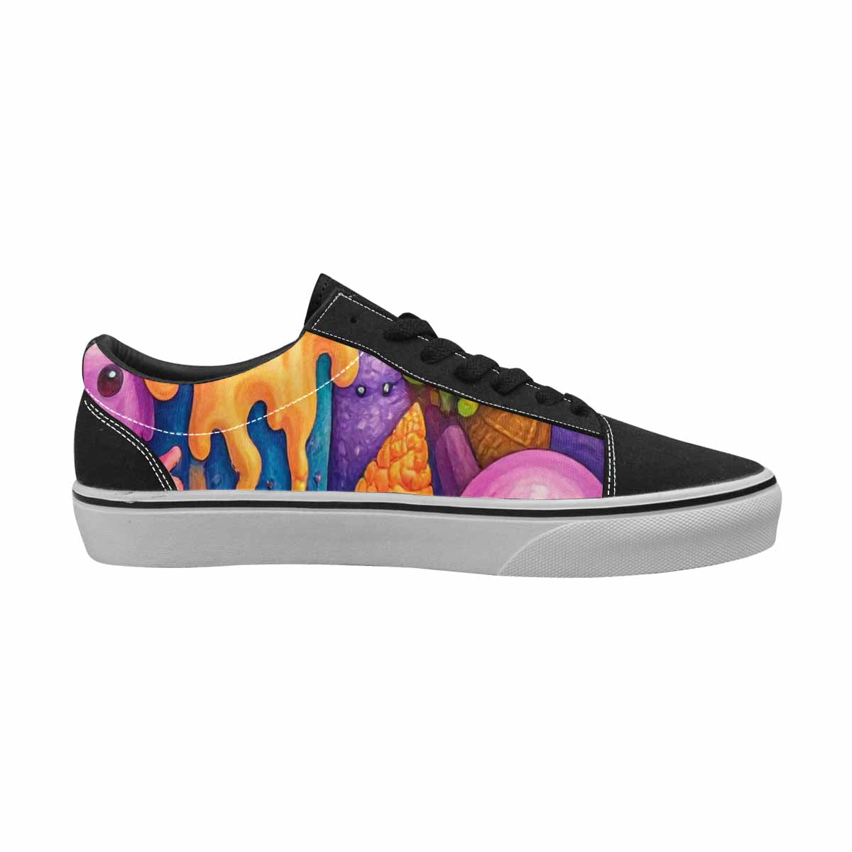 WOMEN'S Melting Ice Cream Monster Lace-Up Canvas Dark Academia Custom Sneakers