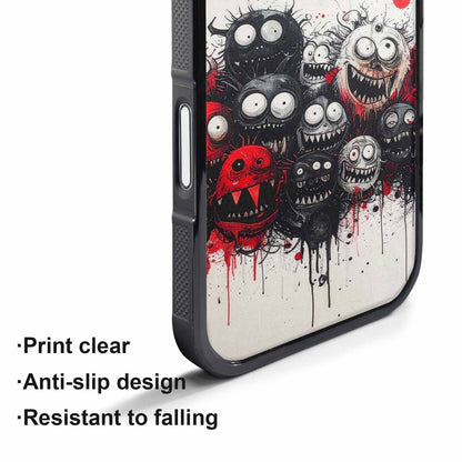 iPhone 17 Pro Max Case — Black &amp; Red Ink Cartoon Cute, Custom Designed Case Cover