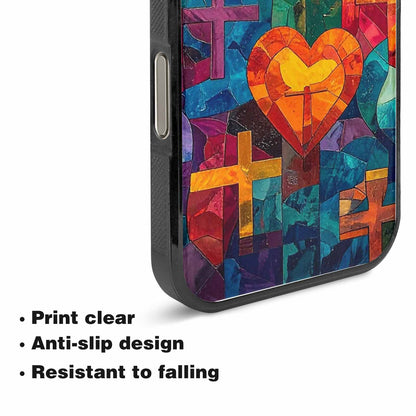 iPhone 15 Pro Max Case — Faith Cross And Faith Icons Pattern, Customized Protective Case