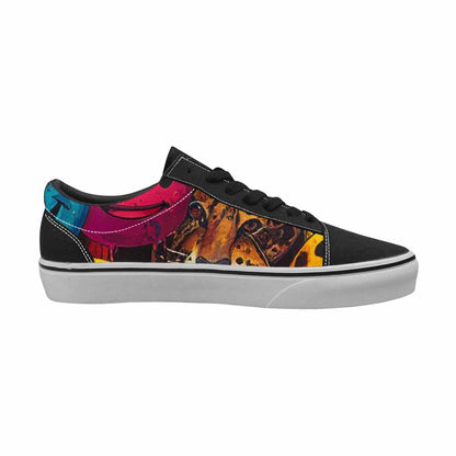WOMEN'S Smiley Faces Lace-Up Canvas Melting Art Sneakers