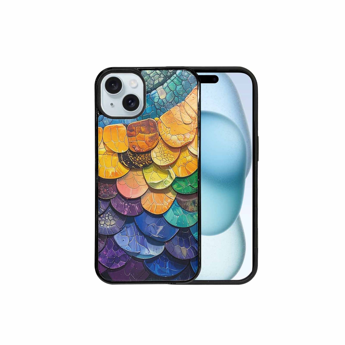 iPhone 15 Plus Case — Reptile Scale Full Color Vibrant Reptile, Custom Print Case Cover