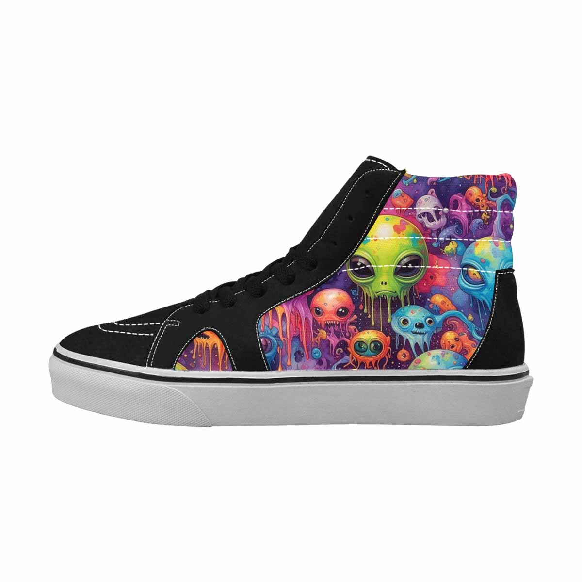 MEN'S Aliens  Tie Dye High Top Canvas Dark Academia Custom Sneakers