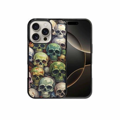 iPhone 16 Pro Case — Skulls Pattern Hundreds Of Sma, Custom Designed Case Cover