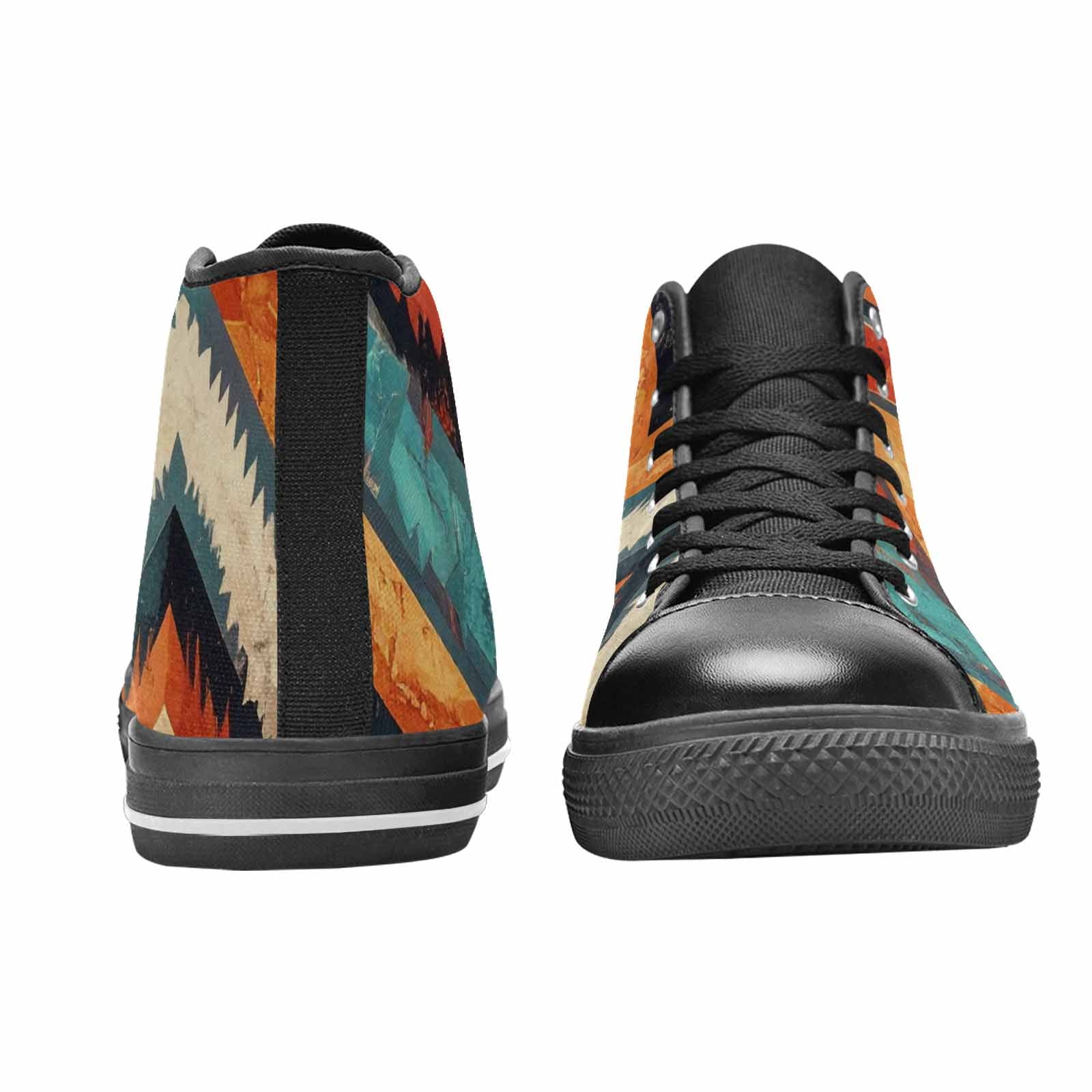 MEN'S Southwestern Geometric Diamond High Top Canvas Vibrant Chaos Sneakers