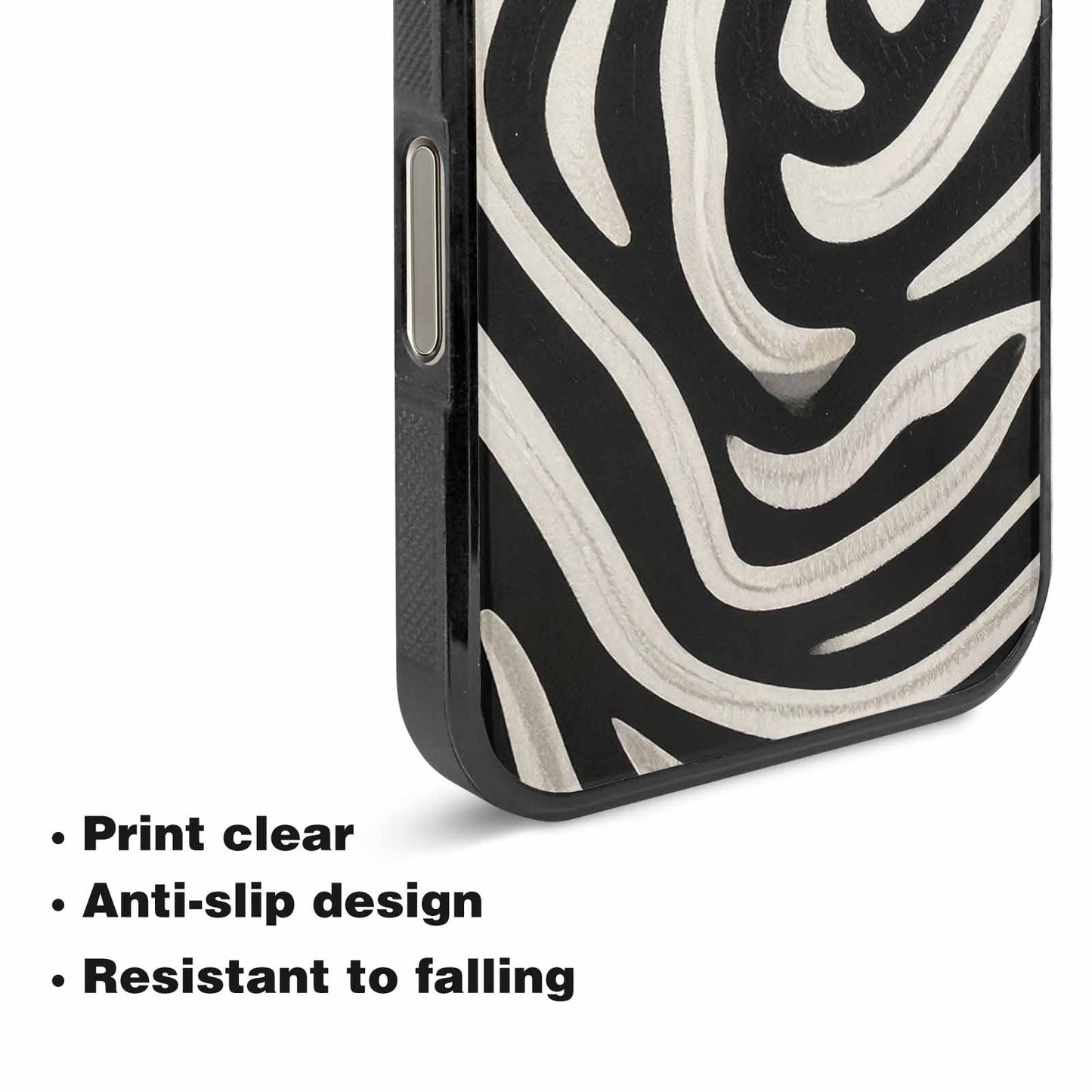 iPhone 16 Pro Max Case — Modern Zebra Stripe Solid, Personalized Phone Case