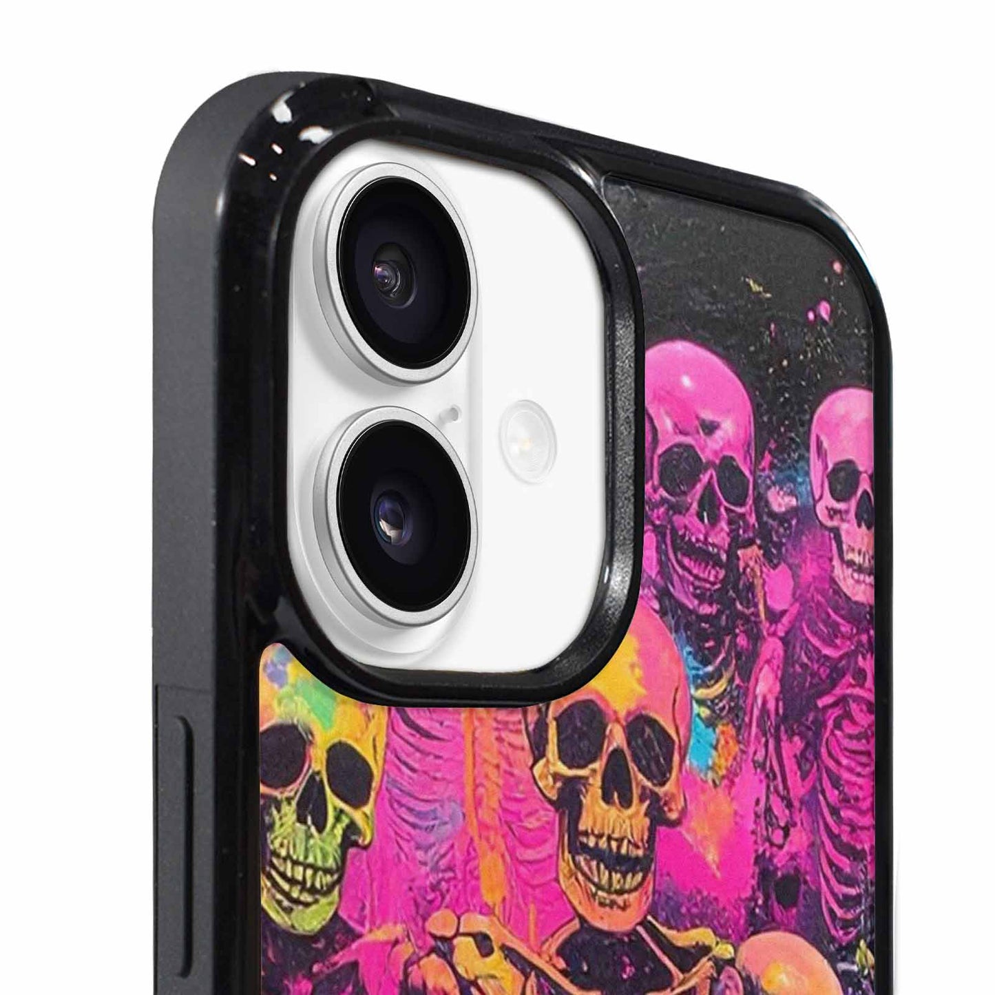 iPhone 17 Case — Skeletons Neon Pink Glowskelet Original Art, Personalized Phone Case