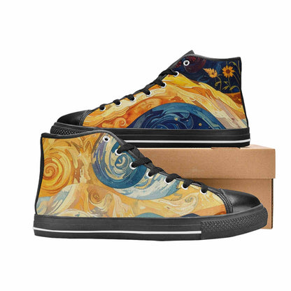 MEN'S Blend All Versions High Top Canvas Wallpaper Art Sneakers