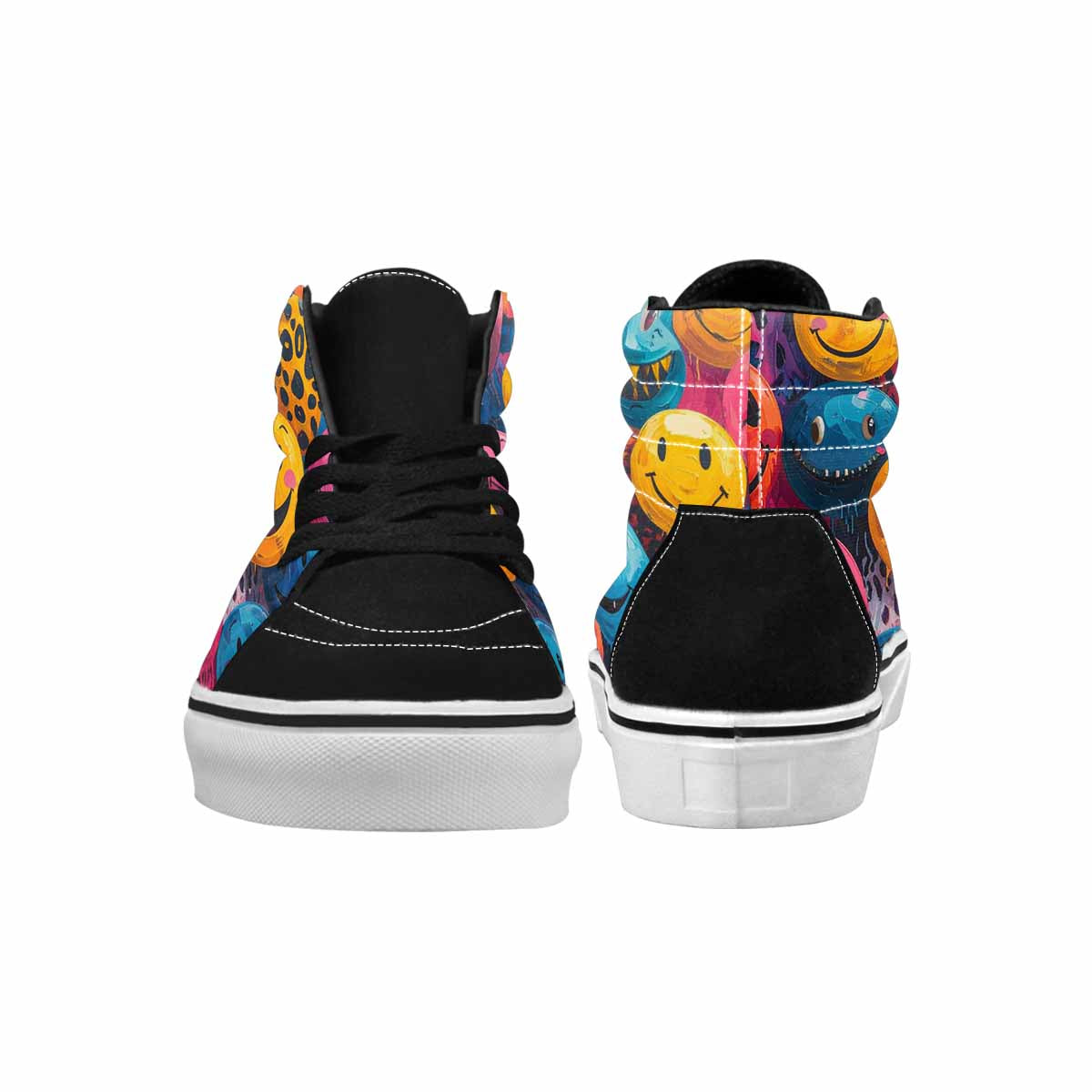 MEN'S Smiley Faces  Animal High Top Canvas Surreal Shoes