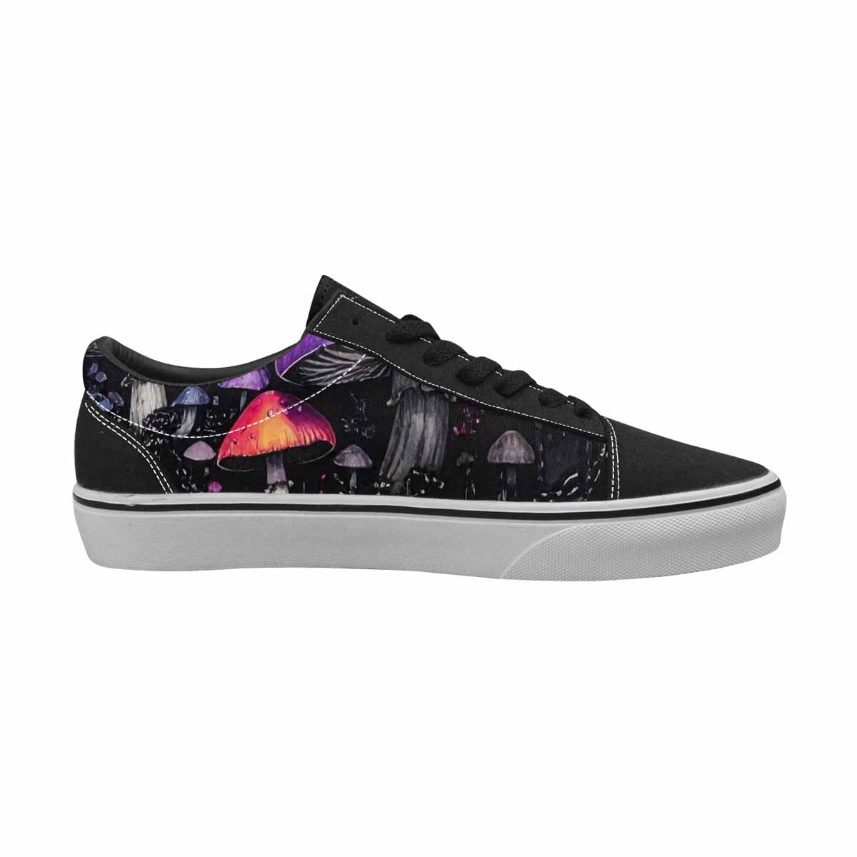 WOMEN'S Rainbow Drip Mushrooms Lace-Up Canvas Melting Art Sneakers