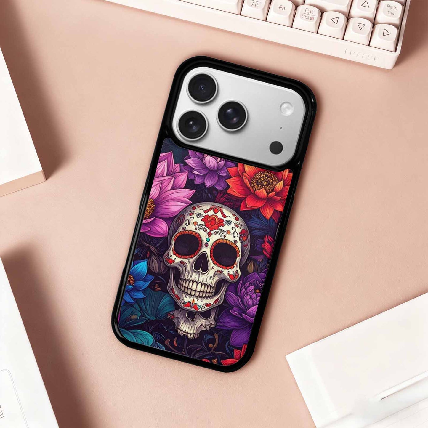 iPhone 17 Pro Case — Lotus Many Hundreds Of Skulls Gothic, Custom Art Phone Cover