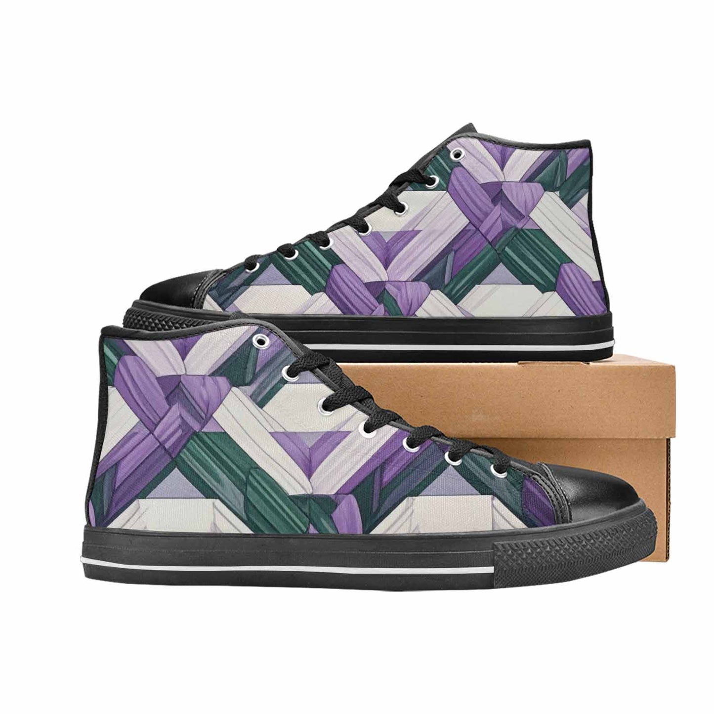 MEN'S Genderqueer Flag Color High Top Canvas Vivid Sneakers