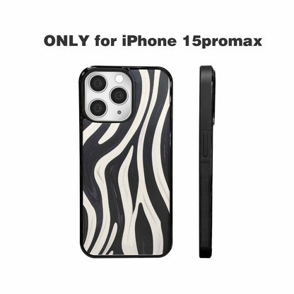 iPhone 15 Pro Max Case — Modern Zebra Stripe Custom Personalized Phone, Customized Protective Case