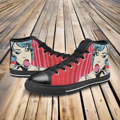 Aurora Borealis Blue Gold Unique WOMEN Bold Art - Freaky Shoes | Custom Art Sneakers