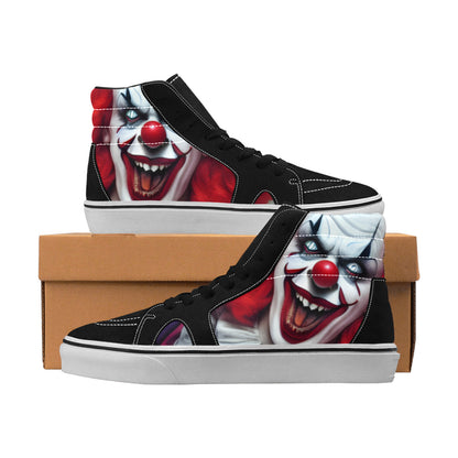 WOMEN'S Evil Clown High Top Skateboarding Vibrant Chaos Sneakers