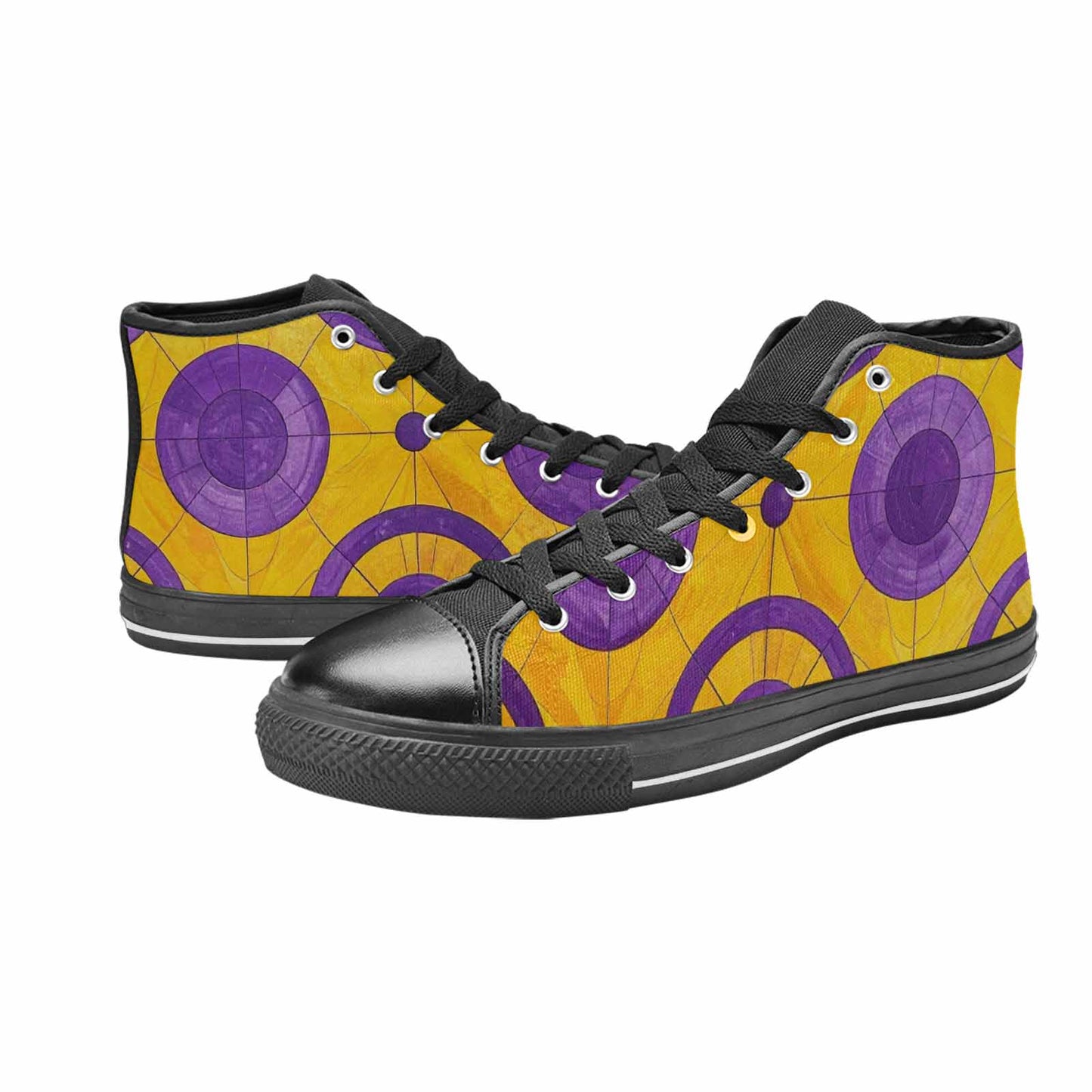 MEN'S Intersex Flag Color High Top Canvas Dark Academia Sneakers