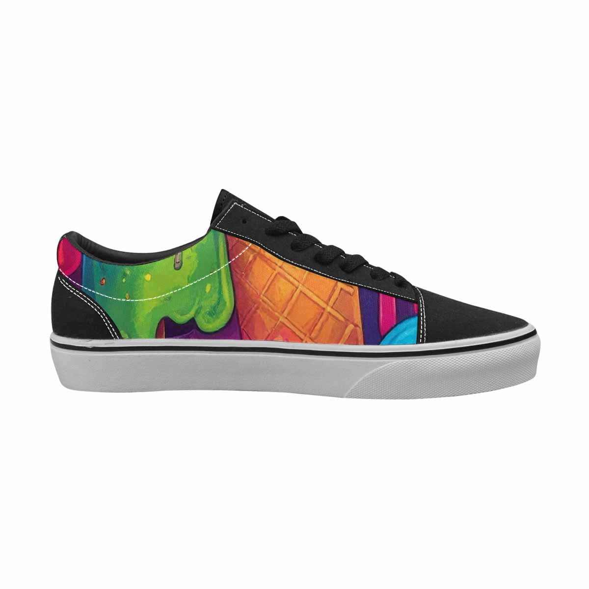 WOMEN'S Melting Ice Cream Monster Lace-Up Canvas Neon Fantasy Shoes