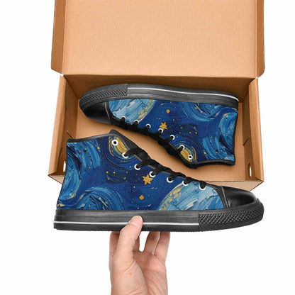MEN'S Starry Night Galaxy High Top Canvas Neon Fantasy Shoes