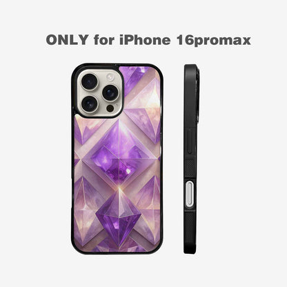 iPhone 16 Pro Max Case — Amethyst Crystal Art Pattern, Custom Designed Case Cover