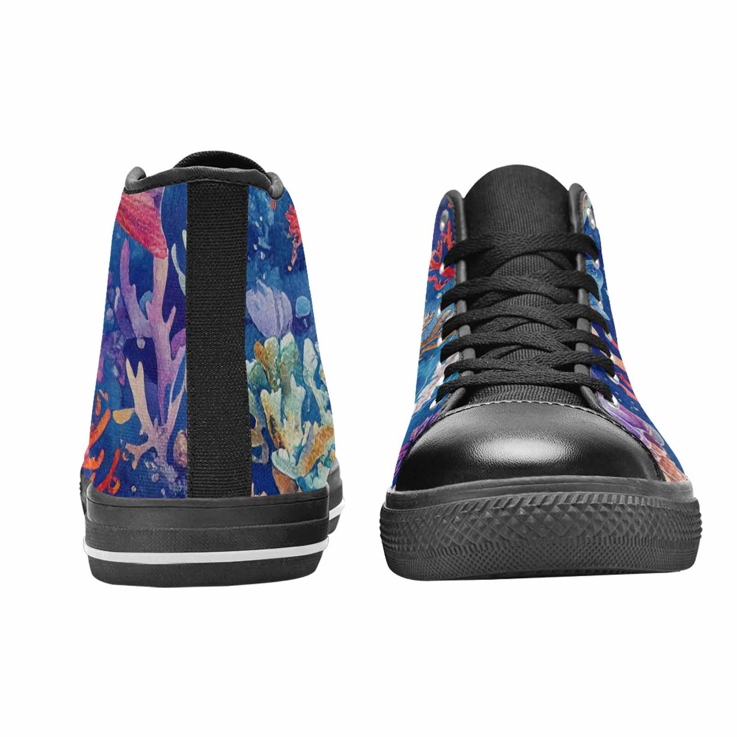 MEN'S Fish Scale Coral High Top Canvas Wallpaper Art Sneakers