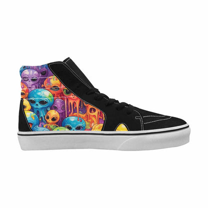 MEN'S Melting Aliens High Top Canvas Surreal Custom Shoes