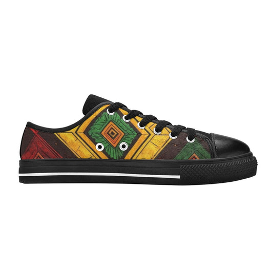 MEN'S African Kente Cloth Canvas Cottagecore Custom Sneakers