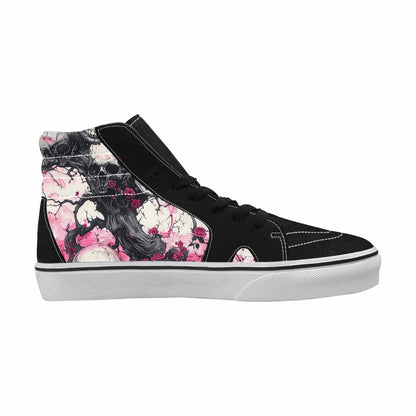 MEN'S Skull Roses High Top Canvas Vibrant Chaos Custom Sneakers