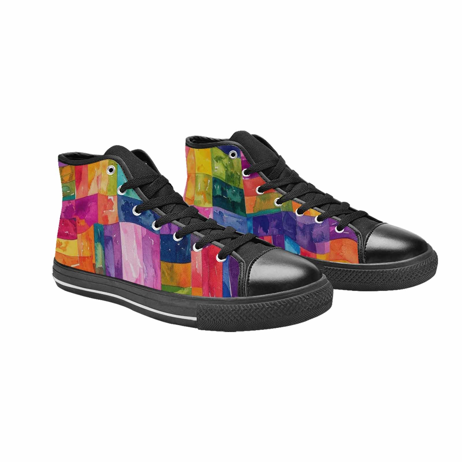WOMEN'S Rainbow Pride Flag High Top Canvas Aesthetic Custom Shoes