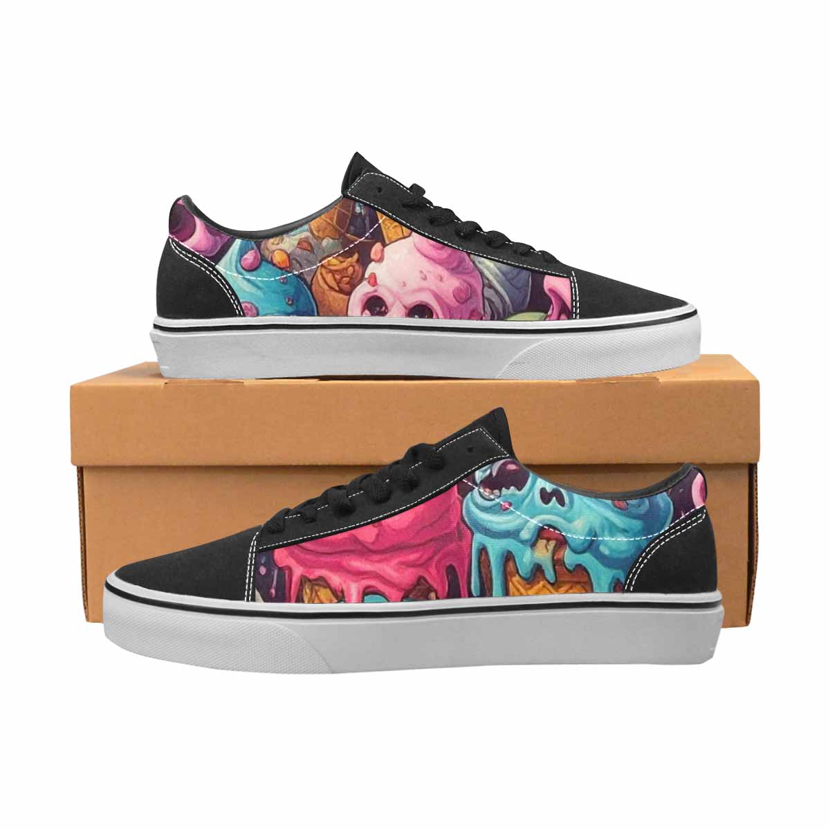 WOMEN'S Ice Cream Monsters  Lace-Up Canvas Dreamcore Shoes