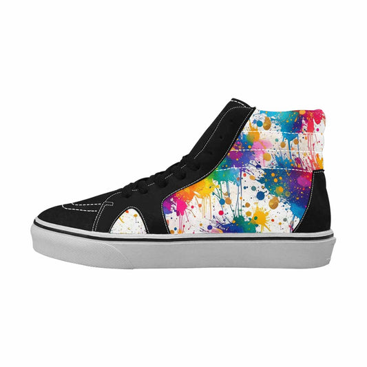MEN'S Paint Splatter High Top Canvas Vibrant Chaos Shoes