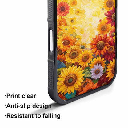 iPhone 17 Pro Max Case — Full Color Vibrant Sunflower Floral, Custom Printed Phone Case