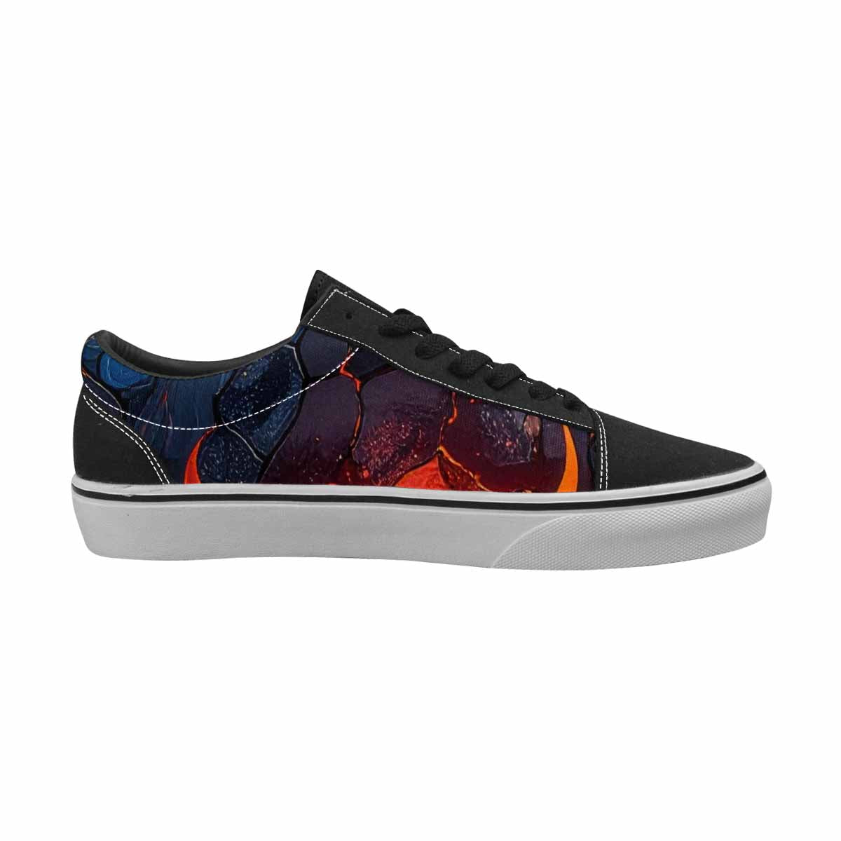 MEN'S Fire Flame Canvas Lace-Up Surreal Custom Shoes