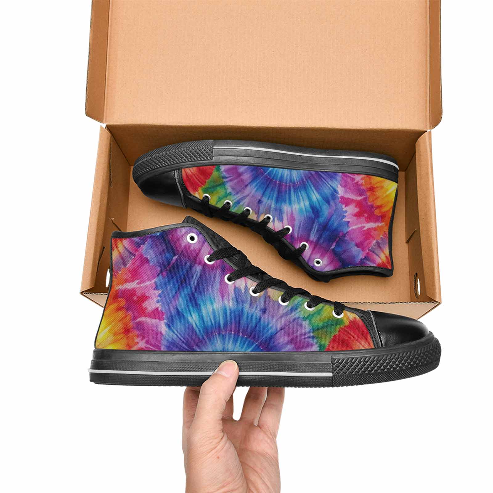 MEN'S Tie Dye - High Top Canvas Cottagecore Sneakers