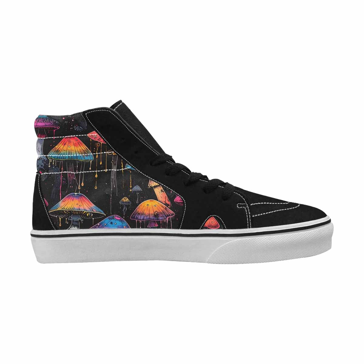 MEN'S Rainbow Drip Mushrooms High Top Canvas Surreal Custom Shoes