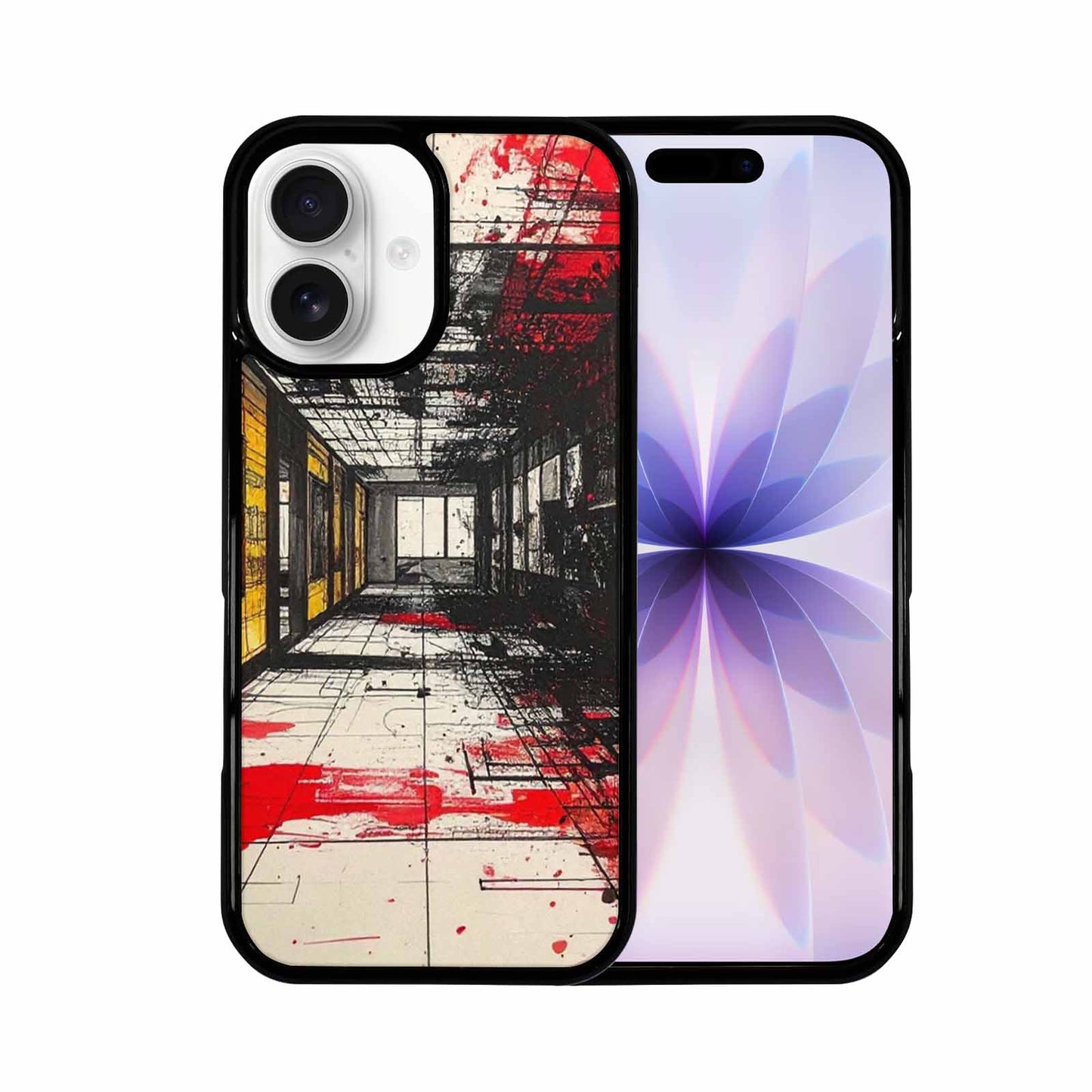 iPhone 17 Case — Black &amp; Red Ink Galaxy Space, Custom Printed Phone Case