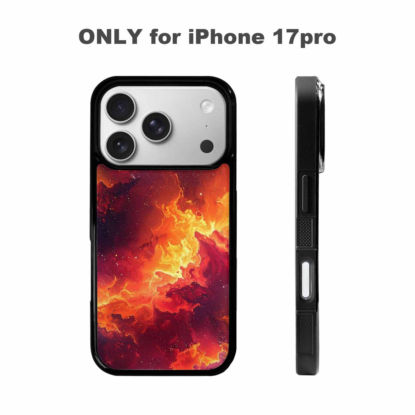 iPhone 17 Pro Case — Galaxy Art Red Orange Supernova Galaxy, Personalized Phone Case