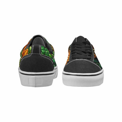 MEN'S Snake Skin Reptile Canvas Lace-Up Surreal Custom Shoes