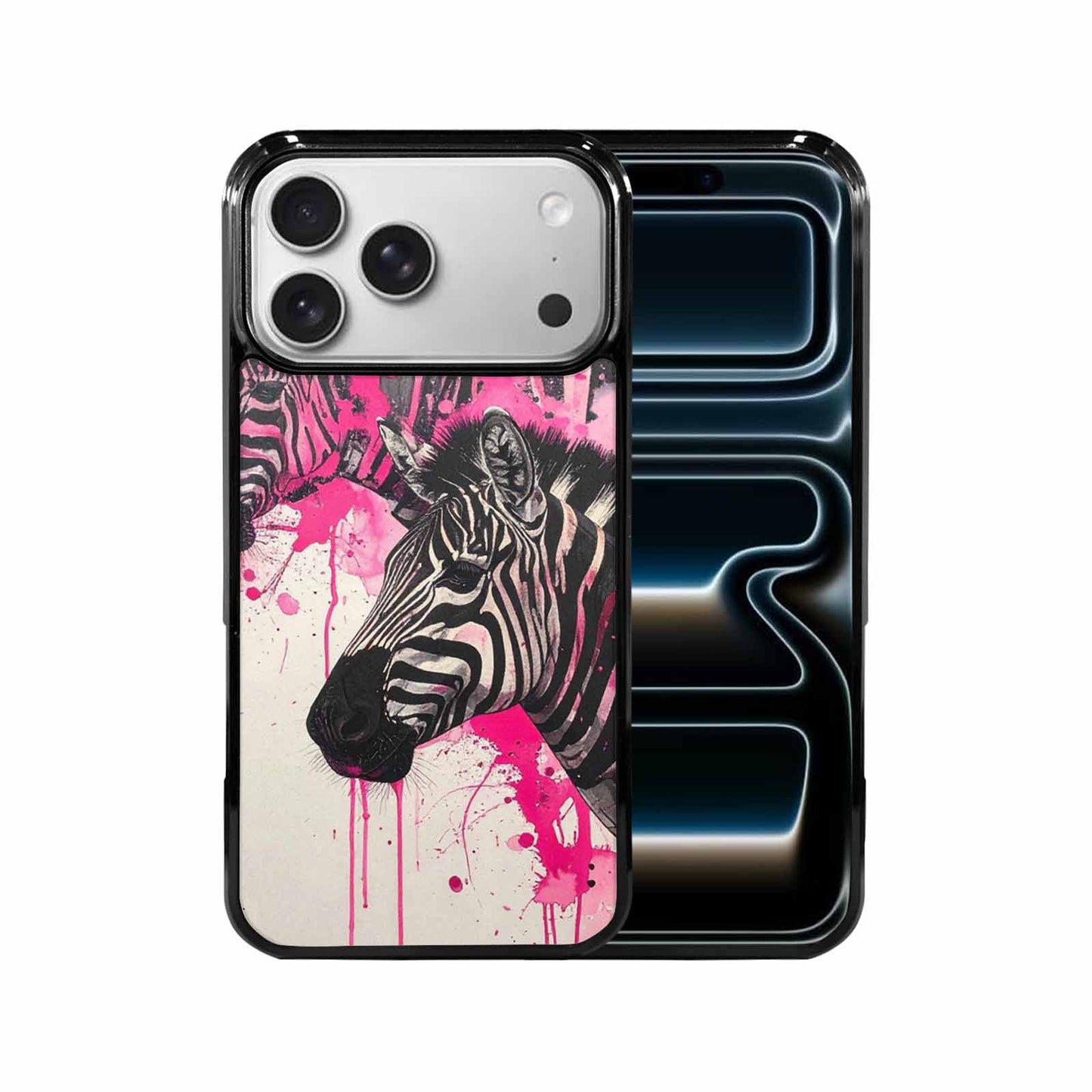 iPhone 17 Pro Max Case — Black &amp; Pink Ink Animal Print, Custom Phone Case