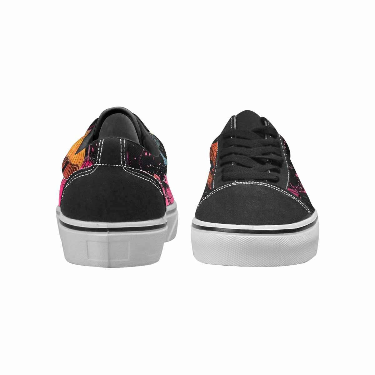 WOMEN'S Rainbow Drip Mushrooms Lace-Up Canvas Dark Academia Custom Sneakers