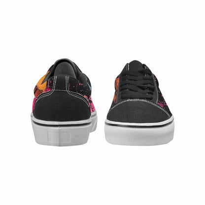 MEN'S Mushrooms Black & Pink Ink Canvas Wearable Art Dreamcore Original Art Sneakers