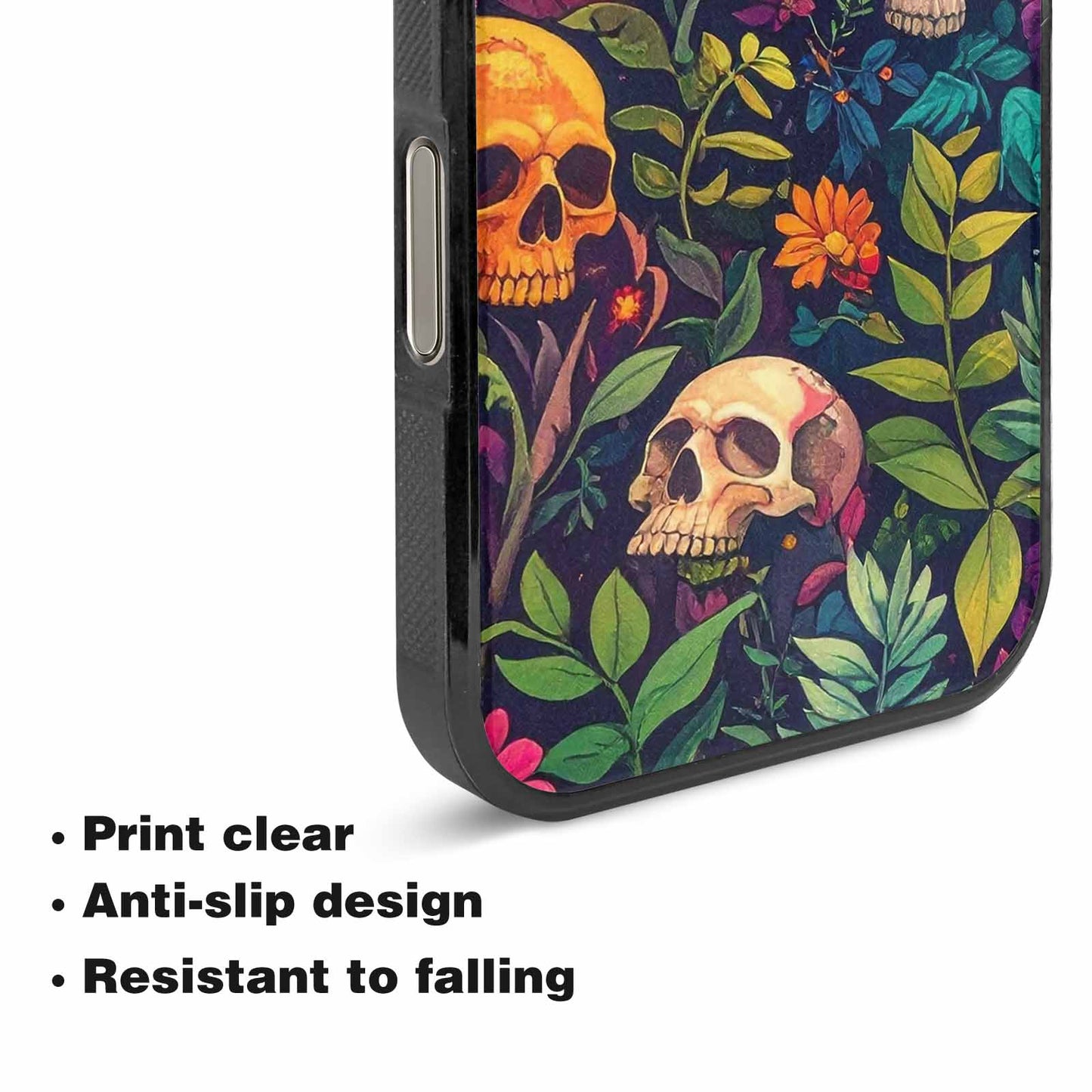 iPhone 16 Pro Case — Skulls Botanicalskulls Pattern, Custom Designed Case Cover