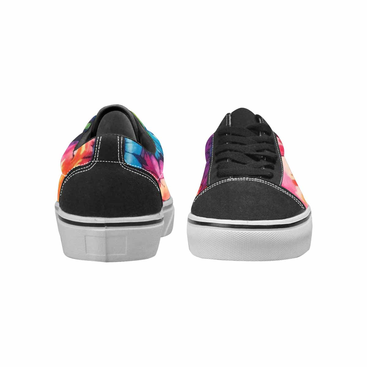WOMEN'S Tie Lace-Up Canvas Vibrant Chaos Custom Sneakers