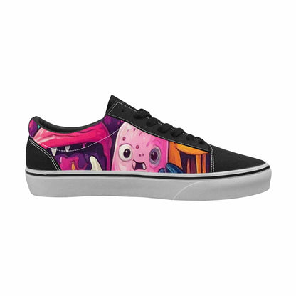 WOMEN'S Melting Ice Cream Monster Lace-Up Canvas Vibrant Chaos Custom Sneakers