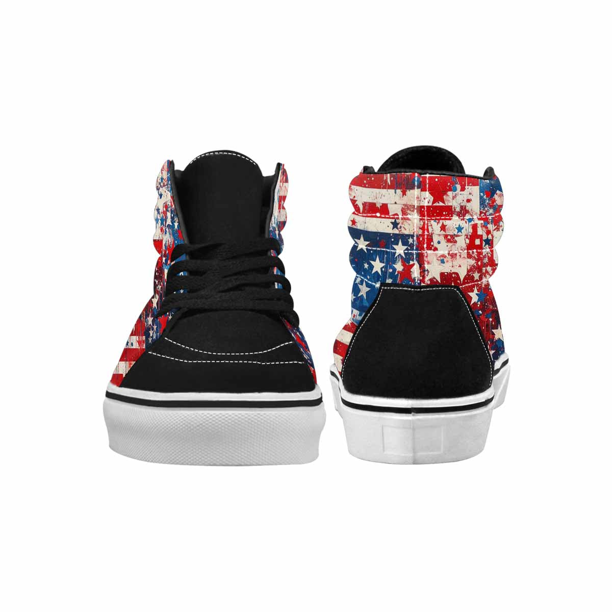 MEN'S Patriotic Stars Stripes High Top Canvas Grunge Shoes