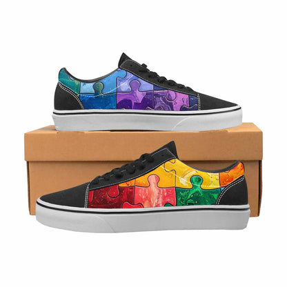 WOMEN'S Autism Puzzle Pieces Lace-Up Canvas Dreamcore Shoes